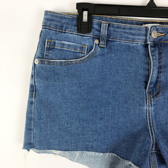 BP Nordstrom Womens Denim Cut Off Short Size 34 US 18 Blue High Waisted NWOT - Picture 2 of 6